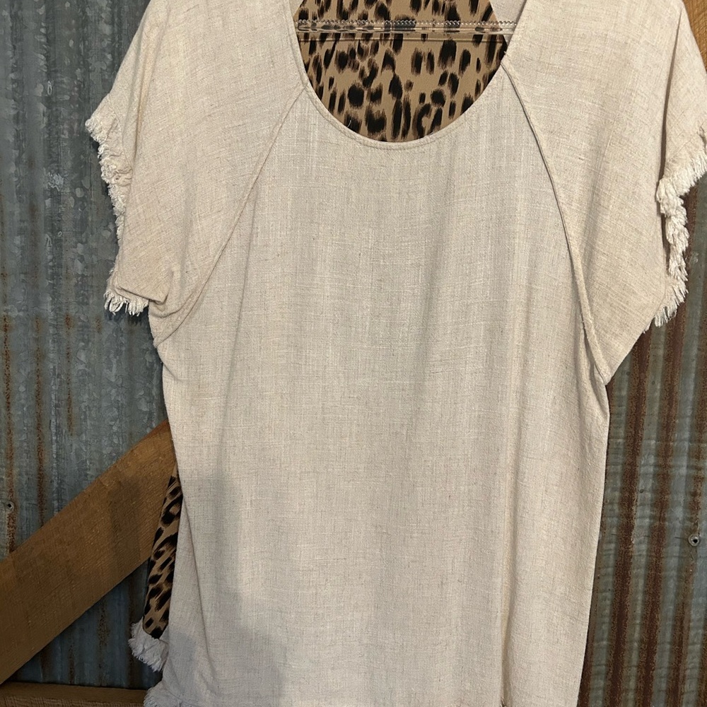 Umgee Top with Leopard Print Detail